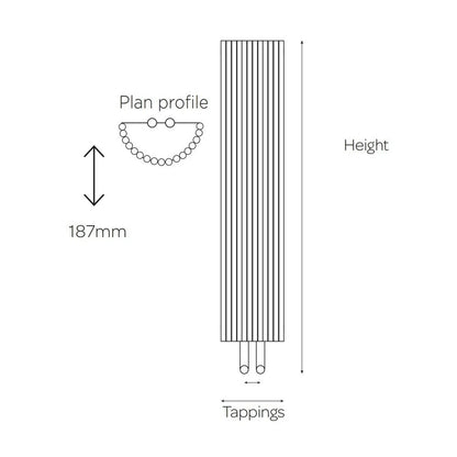 Kansas Design Radiator 351mm x 2000mm - Anthracite
