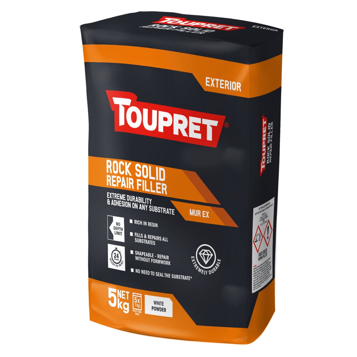 Toupret Rock Solid Repair Filler 5kg White Powder