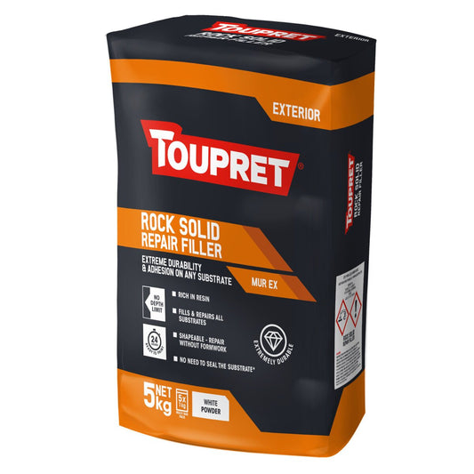 Toupret Rock Solid Repair Filler 5kg White Powder