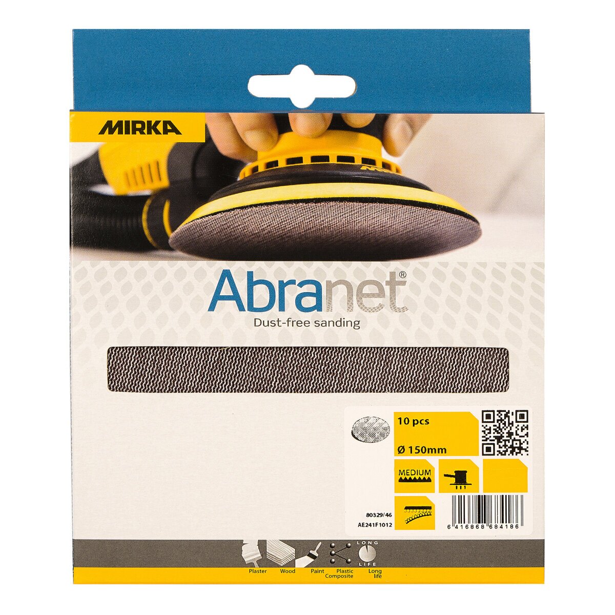Mirka Abranet 150mm Grip P120 Pack Of 10