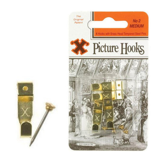 No.2 Picture Hooks Brassed
