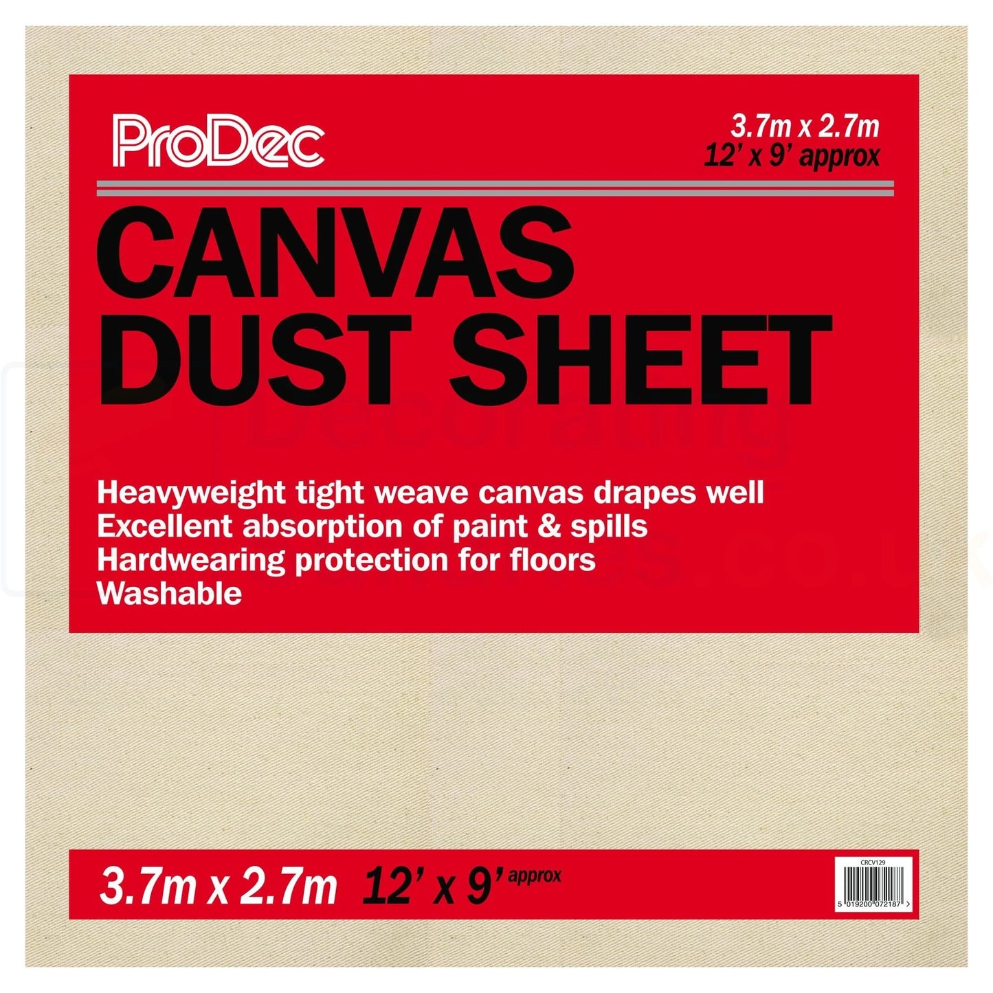Canvas Dust Sheet 12' x 9'