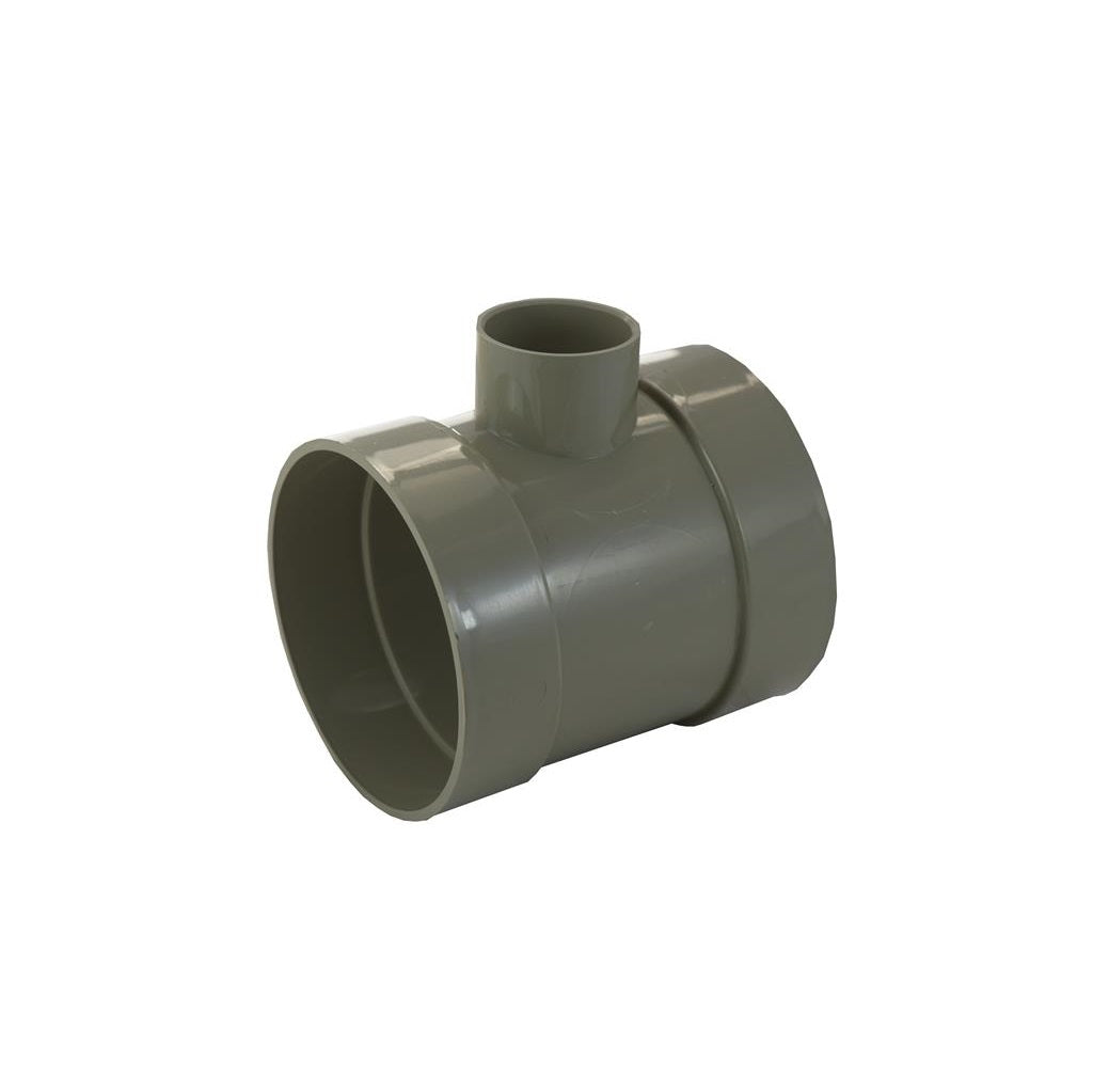Soil Solvent Weld 110mm Short Boss Pipe 40mm Olive