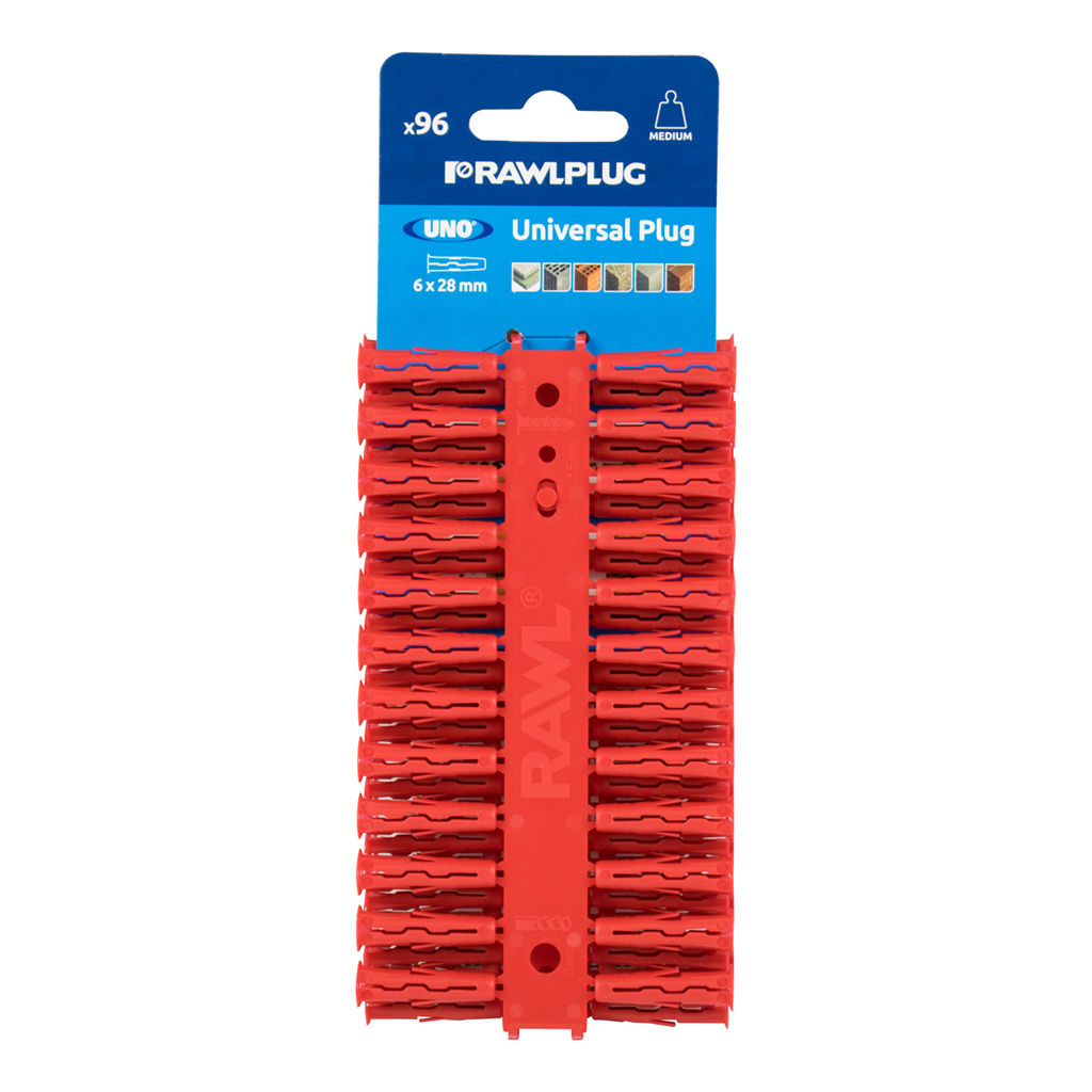 Uno Universal Plug Clips Of 96 RED-R-U1-RED-96-C