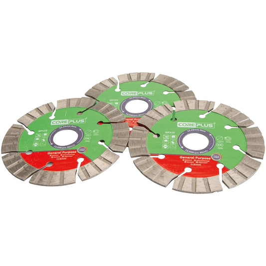 Core Plus 3 X 115Mm Gp Hybrid Diamond Blade Set