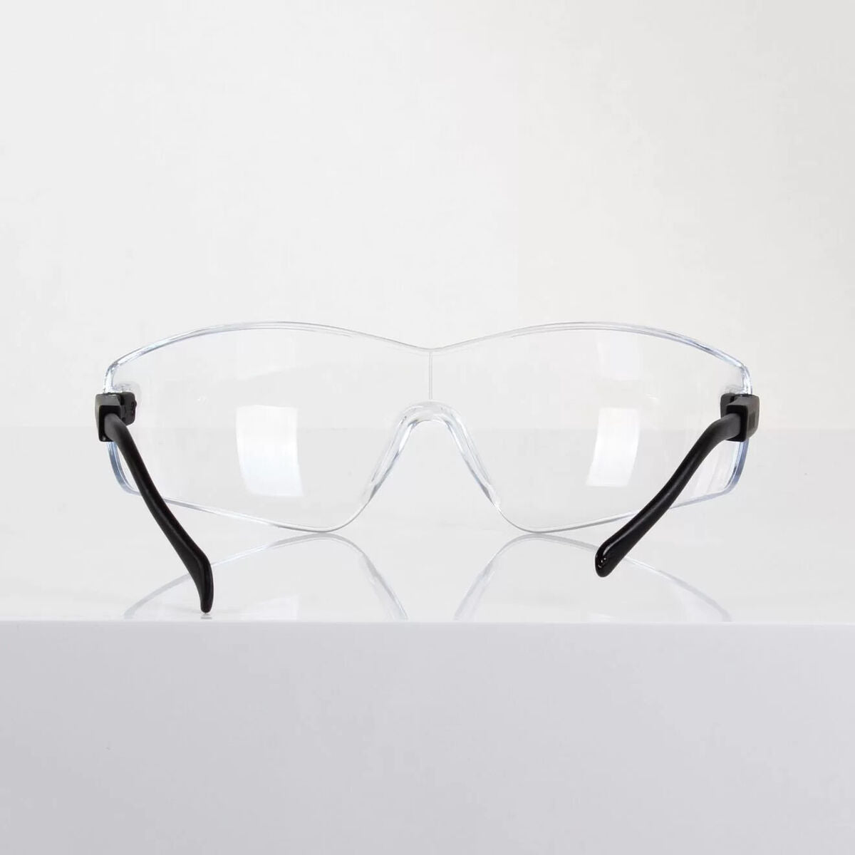 Clear Curved Safety Spectacle with Arm Adjust