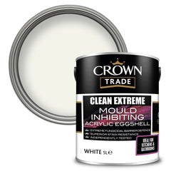 Crown Trade Clean Extreme Mould Inhibiting Acrylic Eggshell White 5L