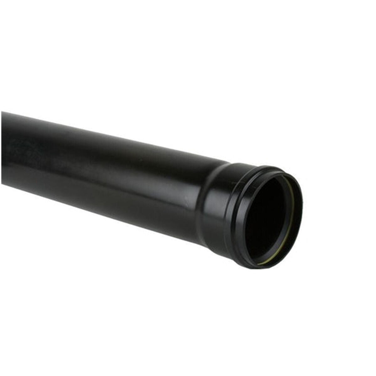 110mm Soil Push Fit Single Socket Pipe 3m Black