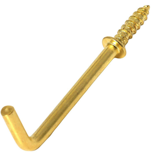 Square Cup Hooks - E/Brass 25mm