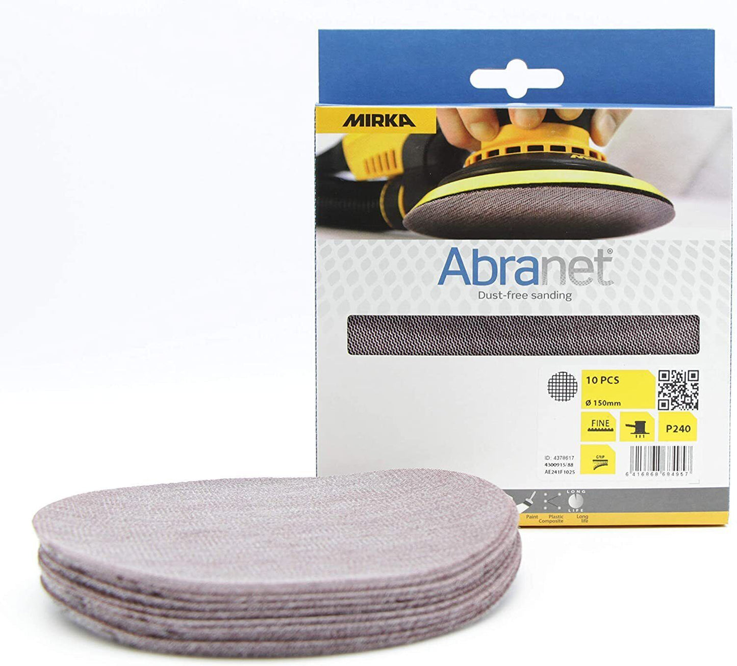 Abranet 150mm Grip P240 10/Pack