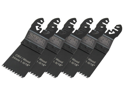 Multi-Function Flush Cut Wood Blade 5 Pack 34mm