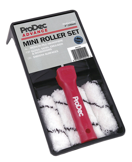 ProDec 4″ Medium Pile Microfibre Mini Roller & Tray Set