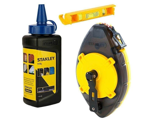 Power Winder Chalk Line 30m, Chalk & Level