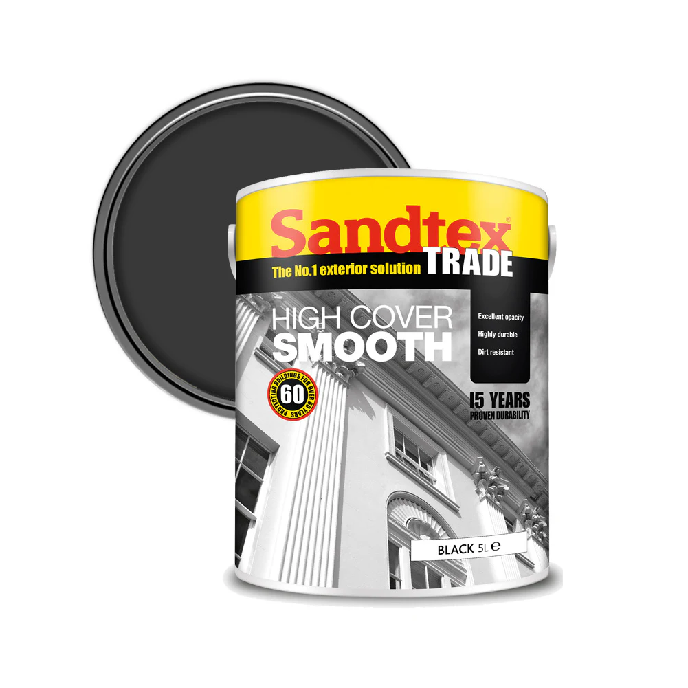 Sandtex Trade High Cover Smooth Black 5L