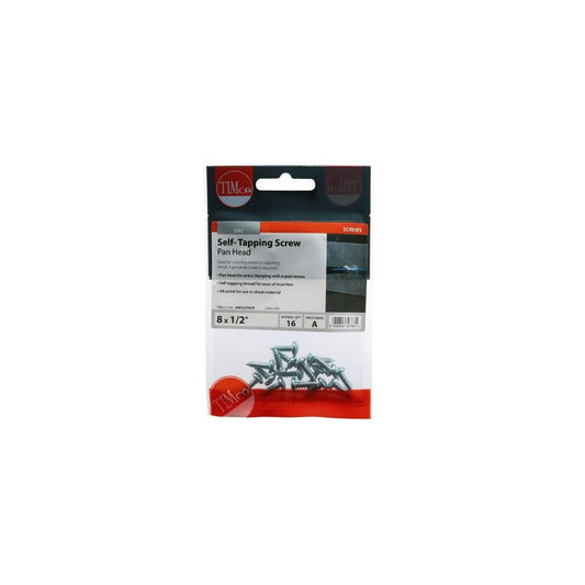 S/Tapping Screw PZ2 PAN - BZP 8 x 1/2 - 00812CPAZP