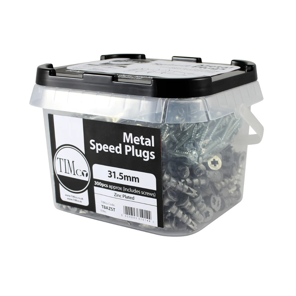 Metal Speed Plugs With Screws 31.5mm- Zinc (300 Pc)
