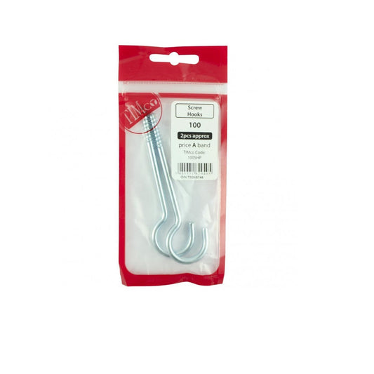 Screw Hooks BZP 100mm