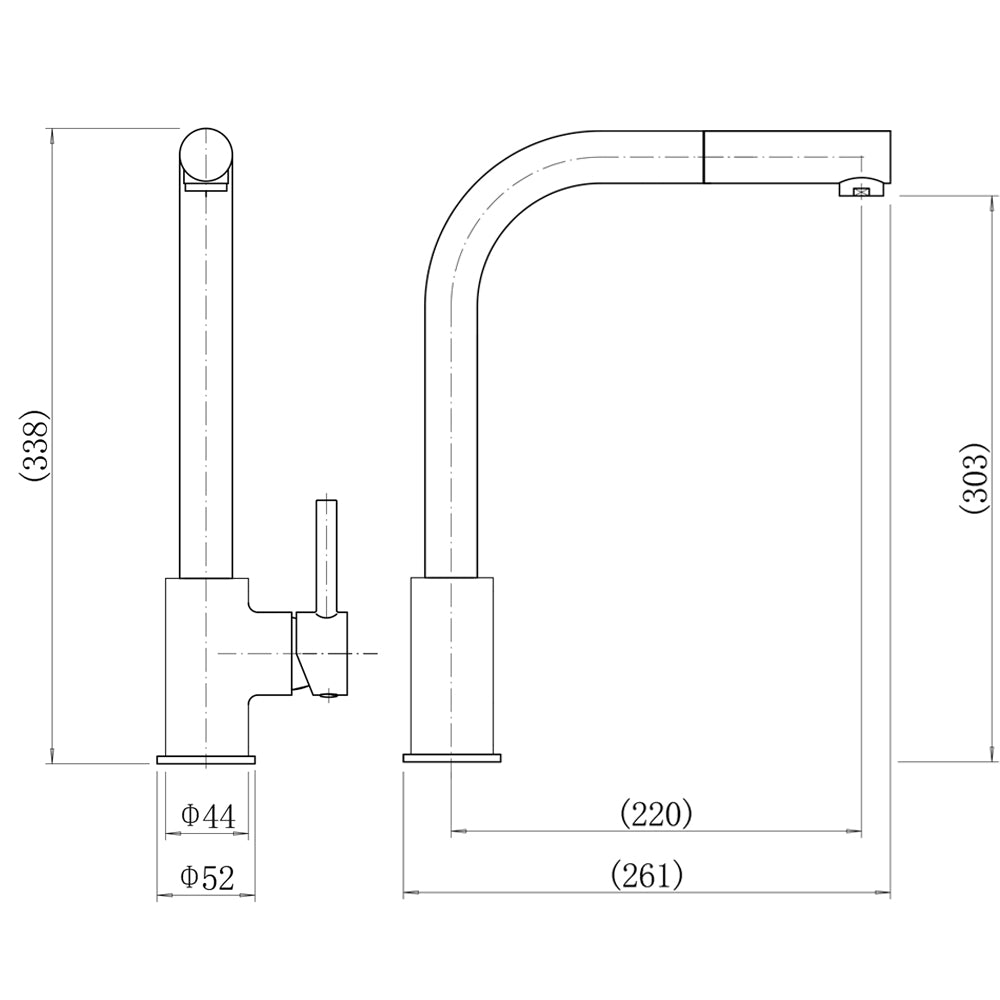 TK003K Adria Single Lever Sink Mixer Black