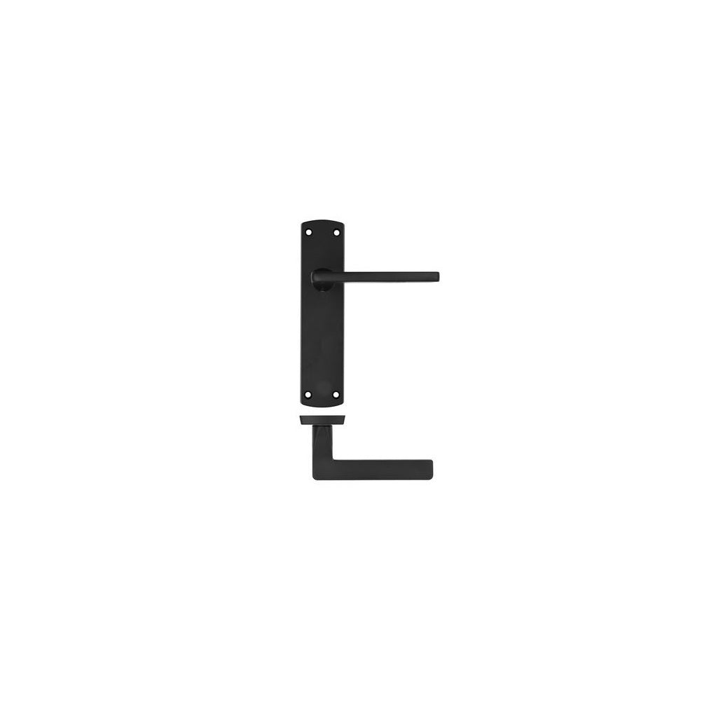 Leon Lever on Latch Backplate Black