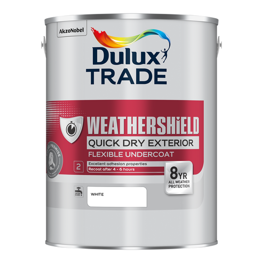 Dulux Trade Weathershield Quick Dry Exterior Flexible Undercoat White 2.5L