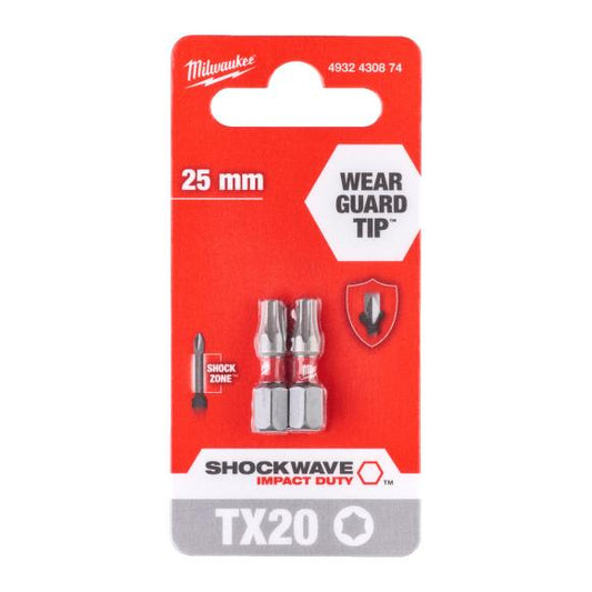 Milwaukee Screwdriving Bit ShW TX20 25mm - 2pc