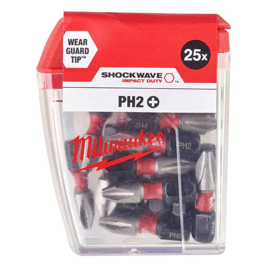 Milwaukee Screwdriving Bit ShW CD PH2 25mm-25pc UK GBX