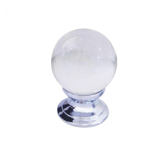 Glass ball knob 25 facetted clear