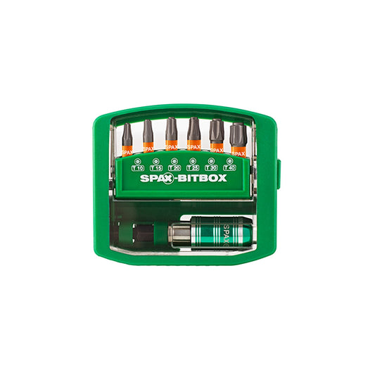 SPAX Bitbox T-star Plus, 6 Bits T10-T40 25MM + 1 bit holder