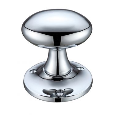 Oval stepped mortice knob CP