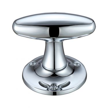 Extended oval mortice knob CP