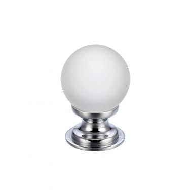Glass ball knob 25mm frost clear