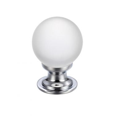 Glass ball knob 30mm frost clear