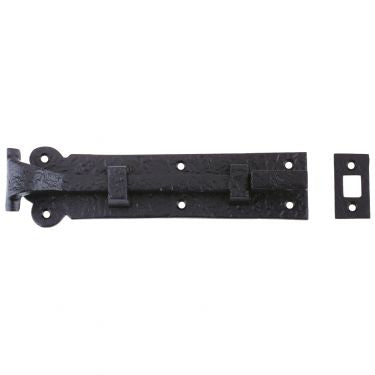 Cranked door bolt 200x48mm BLACK