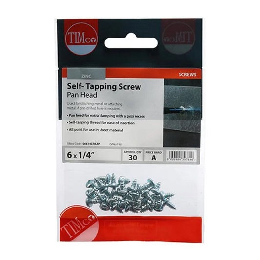S/TAPPING SCREWS  6X1/4 30PCS