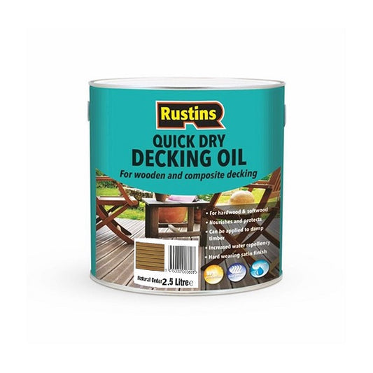 Rustins Quick Dry Decking Oil Natural Cedar 2.5