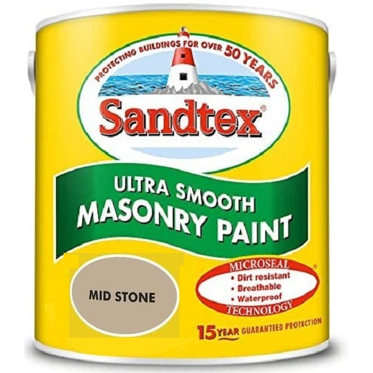 Sandtex Trade M/seal Smooth Masonry Mid Stone 2.5l Colour