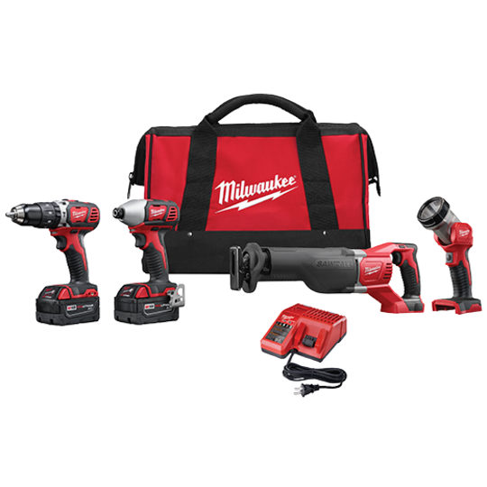 Milwaukee 4 Tool Kit Set X3 Battery