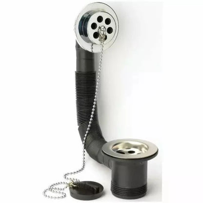 1 1/2" Bath Combination Overflow Waste With Black