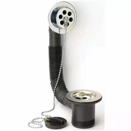 1 1/2" Bath Combination Overflow Waste With Black