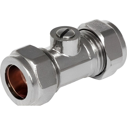 15mm Heavy Pattern Chrome Isolating Valve