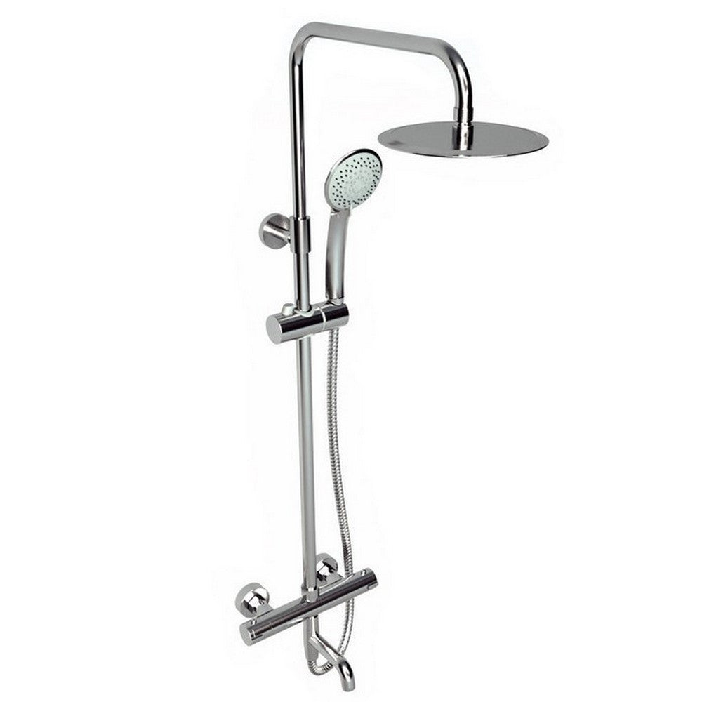 Plan Thermostatic Bar Shower with rigid riser and Bath Filler Spout