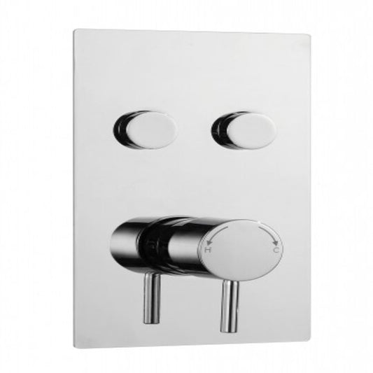Plan Twin Round Push Button Concealed Thermostatic