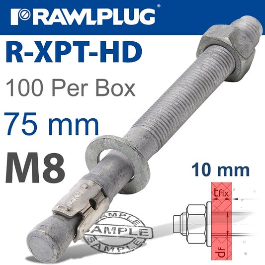 R-XPT-HD-08075/10 Throughbolt M8x75mm