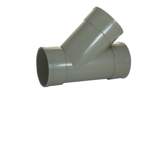 Solvent 45° Tee Triple Socket 110mm - Grey