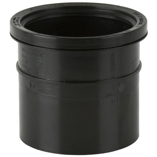 SOIL PUSH FIT 110MM SINGLE SOCKET COUPLER BLACK