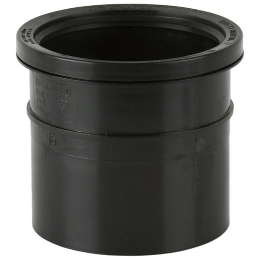SOIL PUSH FIT 110MM SINGLE SOCKET COUPLER BLACK