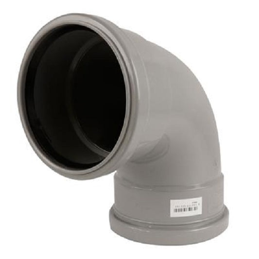 Push Fit 90° Bend Double Socket 110mm - Grey