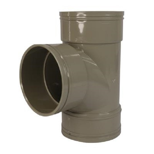 Solvent 90° Tee Triple Socket 110mm - Grey