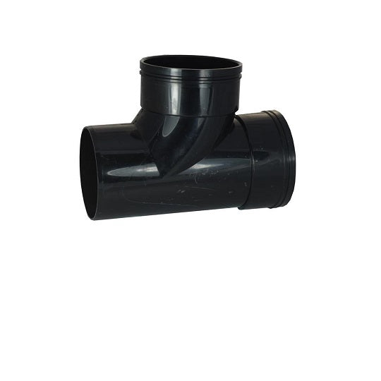 Solvent 90° Tee Double Socket 110mm - Black
