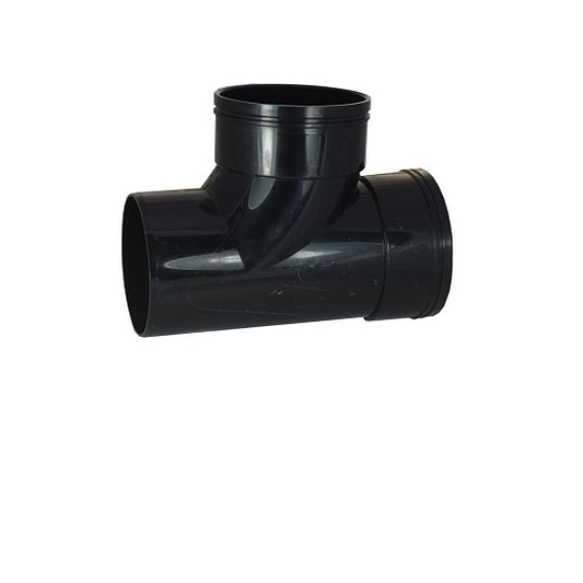 Solvent 90° Tee Double Socket 110mm - Black